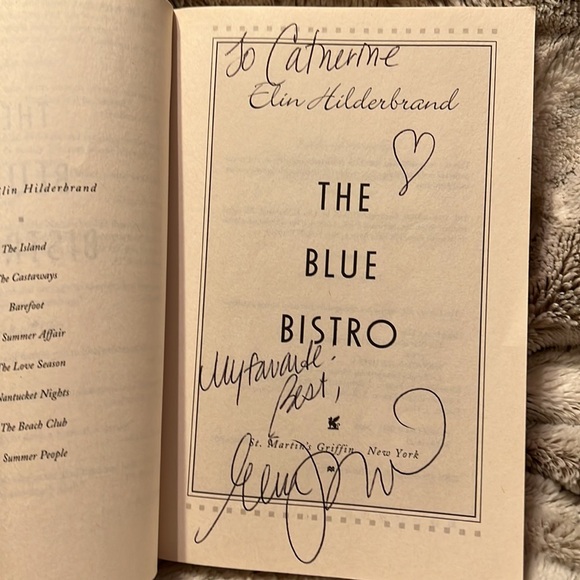 The Blue Bistro Autographed By Elin Hilderbrand Addressed to Catherine. - Picture 2 of 5